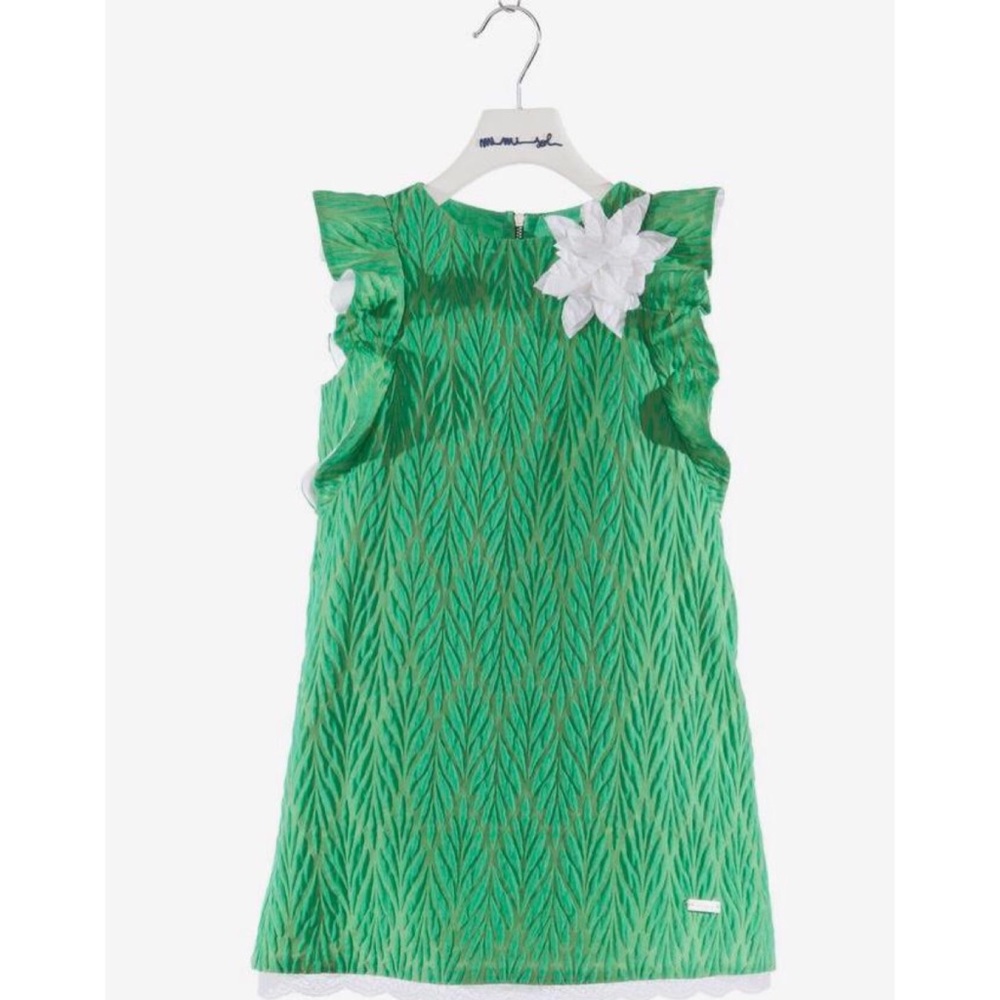 Mimisol green leaf pattern dress 👗